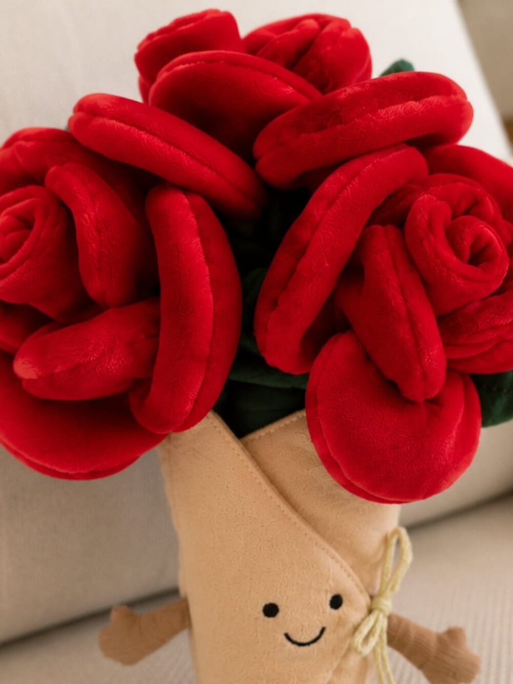 Jellycat Amuseables Rose Bouquet Plush with Dust Bag – Flower Gift + + Dust Bag